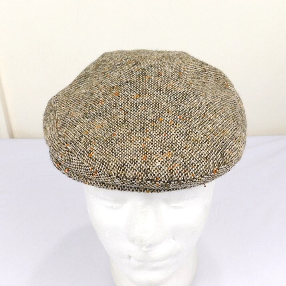Vintage Shandon Headwear Newsboy Hat Cap Size S 6 7/8 Donegal Tweed Ireland
